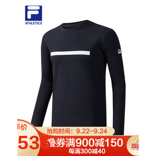 FILA ATHLETICS 斐乐男子 长袖T恤 2020秋季新款运动训练上衣男 RD宝蓝-NV 190/108A/XXXL