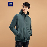 HLA海澜之家羽绒服男2020冬季连帽双面穿简约白鸭绒外套HWRAJ4Q061A中绿(99)185/100A(54)