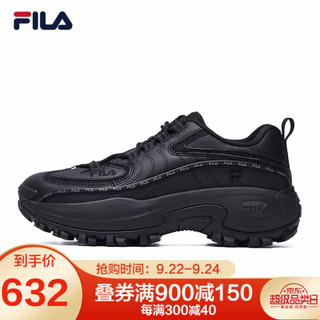 FILA 斐乐官方 女老爹鞋 2020秋冬休闲时尚运动鞋女鞋齿轮鞋 黑-BK 36.5