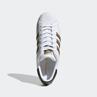 阿迪达斯官网 adidas 三叶草 SUPERSTAR 男女经典运动鞋FY1335 白/一号黑/金 38(235mm)