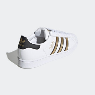 阿迪达斯官网 adidas 三叶草 SUPERSTAR 男女经典运动鞋FY1335 白/一号黑/金 38(235mm)