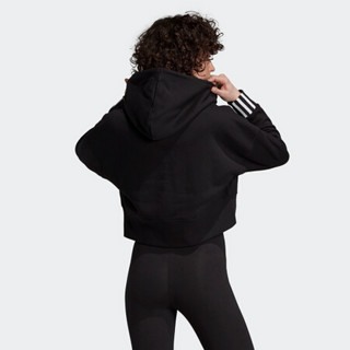 阿迪达斯官网 adidas 三叶草 CROP HOOD 女装套头衫EJ8537 黑色 40(参考身高:170~175CM)