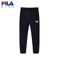 FILA KIDS 斐乐男童休闲长裤2020春秋新款小童工装宝宝束脚裤子 传奇蓝-NV 105