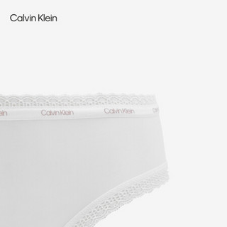 CK Underwear 2020秋冬款 女装循环LOGO蕾丝花边三角内裤 QD3767 100-白色 S