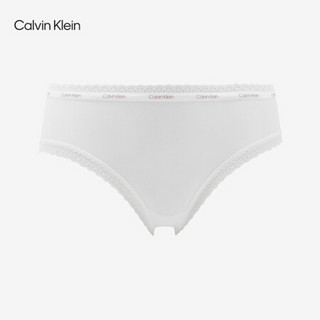 CK Underwear 2020秋冬款 女装循环LOGO蕾丝花边三角内裤 QD3767 100-白色 S