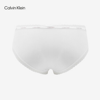 CK Underwear 2020秋冬款 女装循环LOGO蕾丝花边三角内裤 QD3767 100-白色 S