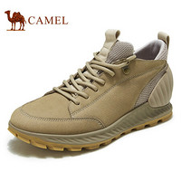 骆驼（CAMEL） 男鞋潮流百搭中帮牛皮工装休闲靴 A042541490 沙色 41