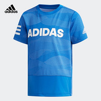 阿迪达斯官网 adidas LB SS CL TEE4小童装训练短袖上衣 DW4090 蓝/白 122CM