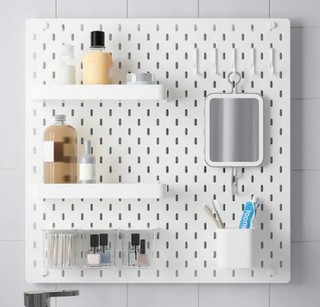 IKEA 宜家 SKADIS斯考迪斯系列 303.208.06 小钉板收纳组合 白色 56*56cm