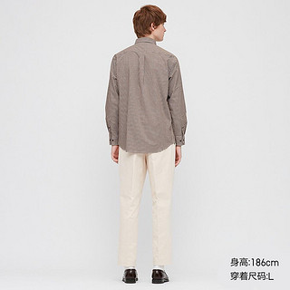 UNIQLO 优衣库 长绒棉格子衬衫 431469 37栗色 165/84A/S