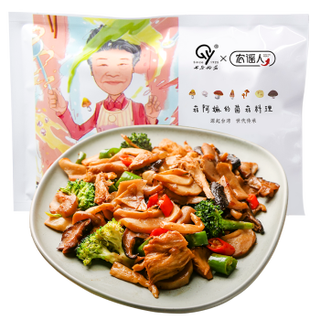 农谣人 菌菇半成品方便菜肴料理包简餐速食加热即食生鲜台湾菇类家常菜八宝糯米饭猴头菇杏鲍菇 滑炒山菌（黑椒风味）400g 家庭装