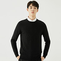 GXG冬季时尚休闲潮流图案黑色低领毛衫#GA120536G