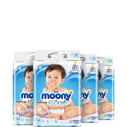Moony 婴儿腰贴型纸尿裤 M64片 4包