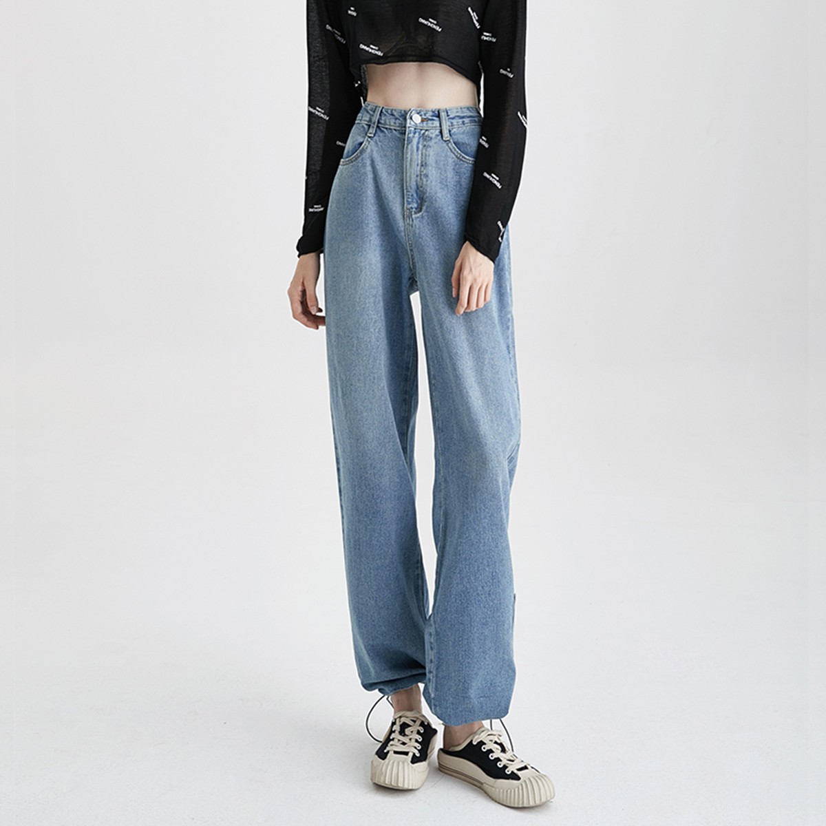 lee cooper lcxr1170 女士 拖地阔腿牛仔裤