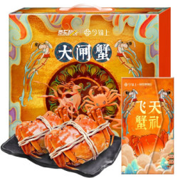 今锦上 敦煌飞天国潮大闸蟹礼盒 公4.0两/只 母3.0两/只 4对8只 生鲜螃蟹礼盒 京东秒杀C2M定制款