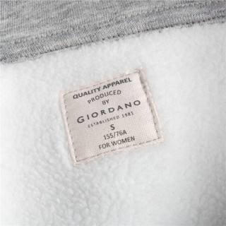 佐丹奴（Giordano） 卫衣 佐丹奴（Giordano）女装 T恤加绒印花袋鼠兜连帽套头卫衣05320795 03中花灰 中码