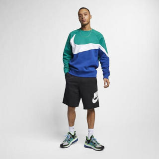 耐克Nike卫衣男士拼色LOGO套头衫运动衫BQ6461 Grey/White/Black S