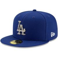 MLB男女棒球帽LA洛杉矶道奇队蓝色平檐遮阳帽运动帽纯色3645857 single 7 1/2(适合头围59.6cm)