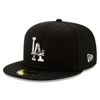 MLB男女棒球帽LA洛杉矶道奇队平檐黑白logo遮阳帽运动帽3661268 single 6 7/8(适合头围54.9cm)