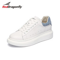 红蜻蜓（REDDRAGONFLY）时尚休闲小白鞋潮流舒适运动板鞋女 WTB302651/52/53 白蓝 38