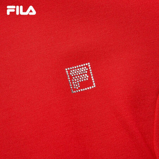 FILA 斐乐官方 女子连衣裙 2020冬季新款修身时尚休闲连衣裙女 传奇红-RD 155/76A/XS