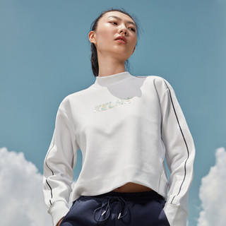 KELME/卡尔美 20秋冬新款字母撞色立领卫衣女休闲显瘦高腰上衣潮 白色 L/165