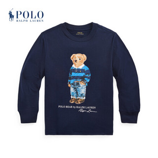 Ralph Lauren/拉夫劳伦男童 2020年秋季橄榄球小熊棉质平纹针织T恤34190 410-海军蓝 4