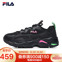 FILA 斐乐女鞋老爹鞋2020夏季网面透气休闲百搭跑鞋复古运动鞋 黑色-BK 38.5