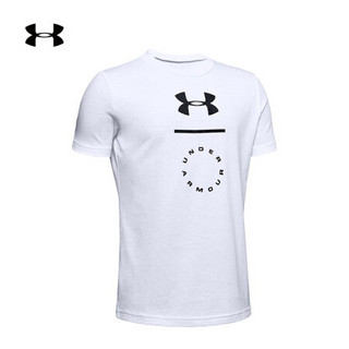 安德玛官方UA Atlas男童运动短袖T恤Under Armour1345269 白色100 YXS