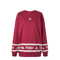 Kappa卡帕针织套头衫2020新款秋女运动卫衣宽松圆领外套休闲长袖上衣K0A62WT51D 甜枣红-5506 XL