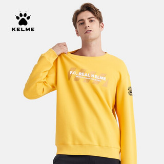 KELME  男士新款卫衣套头衫时尚运动加绒休闲上衣男E39931001 黑色 2XL