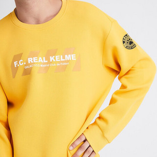 KELME  男士新款卫衣套头衫时尚运动加绒休闲上衣男E39931001 黑色 2XL