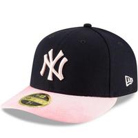 MLB男女棒球帽New York Yankees蓝粉色弯檐运动帽遮阳帽3392676 single 8(适合头围63.5cm)