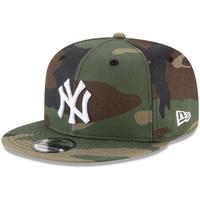 MLB男女棒球帽New York Yankees纯棉迷彩平檐遮阳帽运动帽可调节3413876 single OSFA
