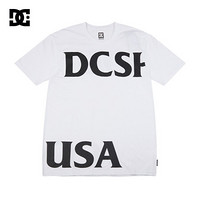 DCSHOES 2020春夏新款宽松LOGO印花男士圆领短袖T恤GDYZT20124 白夹色 S