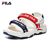 FILA 女鞋 斐乐官方 TRACER SANDAL女子运动凉鞋魔术贴2020夏季新款休闲鞋沙滩鞋 奶白/火红-GR 36