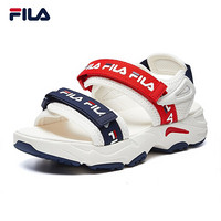 FILA 女鞋 斐乐官方 TRACER SANDAL女子运动凉鞋魔术贴2020夏季新款休闲鞋沙滩鞋 奶白/火红-GR 36