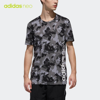 阿迪达斯官方 adidas neo M TEE SS 男子短袖上衣DZ7587 黑色/白 A/XL(185/104A)