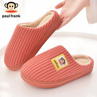 大嘴猴PaulFrank棉拖鞋男女情侣款时尚居家厚底保暖棉鞋 PF806 橘红 260