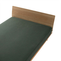 MUJI 棉法兰绒人字纹 床垫罩 混绿色 加大双人床用 180×200×18～28cm用