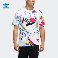 阿迪达斯官网adidas 三叶草 PAINT PRINT TEE男运动短袖T恤FM1550 白 M(参考身高:179~185CM)