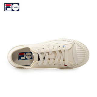 FILA FUSION 斐乐情侣款帆布鞋男2020秋季新款休闲运动鞋 白中白-BB 40