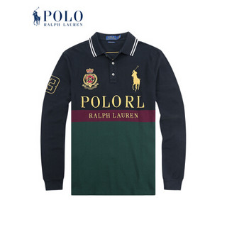 Ralph Lauren/拉夫劳伦男装 经典款棉质长袖Polo衫12654 300-绿色 M