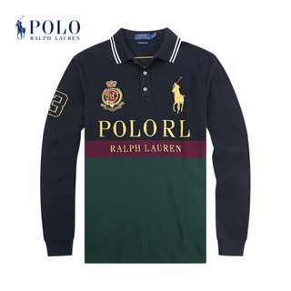 Ralph Lauren/拉夫劳伦男装 经典款棉质长袖Polo衫12654 300-绿色 M