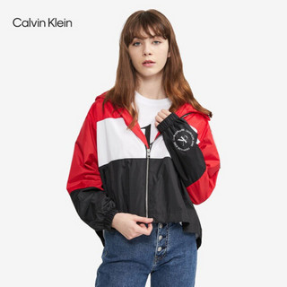 CK Jeans 2020春夏款 女装撞色连帽休闲单夹克外套 J213234 YAF-白色 M