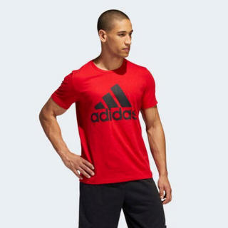 Adidas阿迪达斯男士夏季运动健身logo印花短袖休闲圆领T恤ED9609 Red L