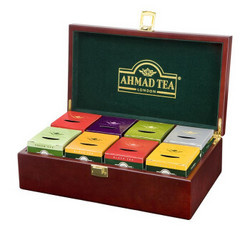 AHMAD TEA  亚曼茶 原木礼盒装 八种口味英式茶+杯碟