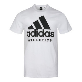 adidas 阿迪达斯 男士运动T恤 BK3715 白色 L
