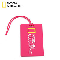 国家地理National Geographic挂牌吊牌可挂双肩包书包拉杆箱硅胶材质 玫红色