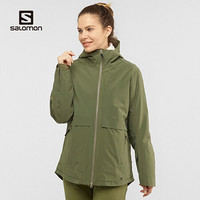 萨洛蒙（Salomon）女款户外运动防风保暖冲锋衣三合一OUTLAW3IN1JACK 深橄榄绿C13837 M